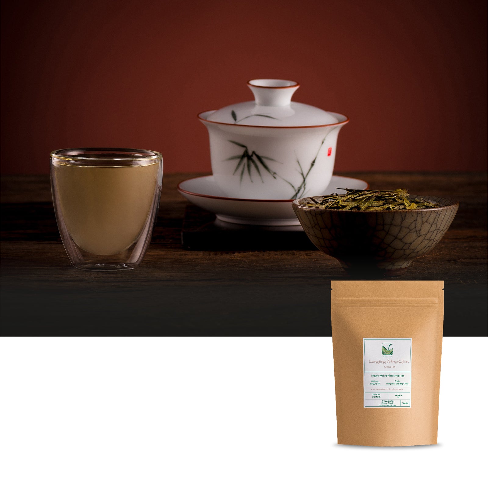 Longjing Dragon Well Green Tea - Premium Vroegseizoen Plukken Bekend Als Ming Qian Of Pre-Qingming (Ching Ming). Deze Graad Wordt Beschouwd Als De Allerbeste Van Longjing Thee